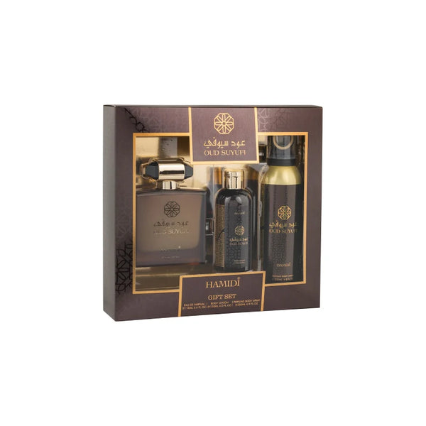 Hamidi 3-Piece Perfume Set for Men, Oud Suyufi 110ml, EDP, Majd Al Oud 100ml EDP, Oud Admire 100ml EDP