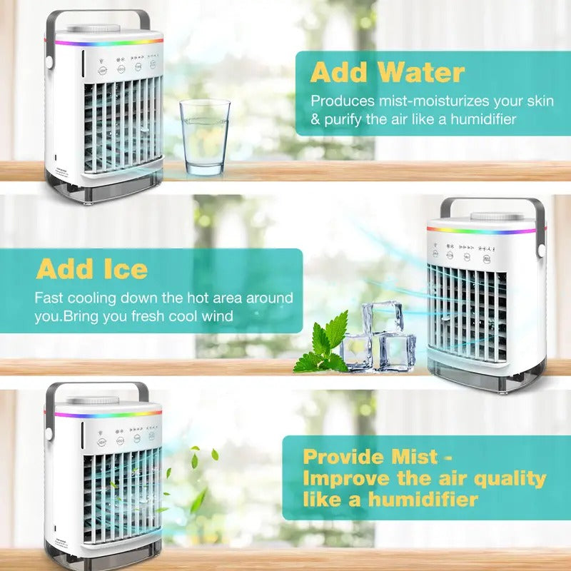 Mini Portable Air Conditioner With 4-Speed Cooling Fan And Humidifier