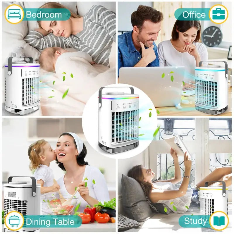 Mini Portable Air Conditioner With 4-Speed Cooling Fan And Humidifier