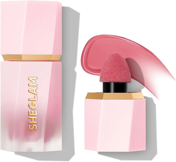 SHEGLAM Makeup - Color Bloom Liquid Blush Matte Finish - Long-wearing Waterproof Gel-Cream Blush with Sponge Tip Applicator Love Cake, 5.2 grams