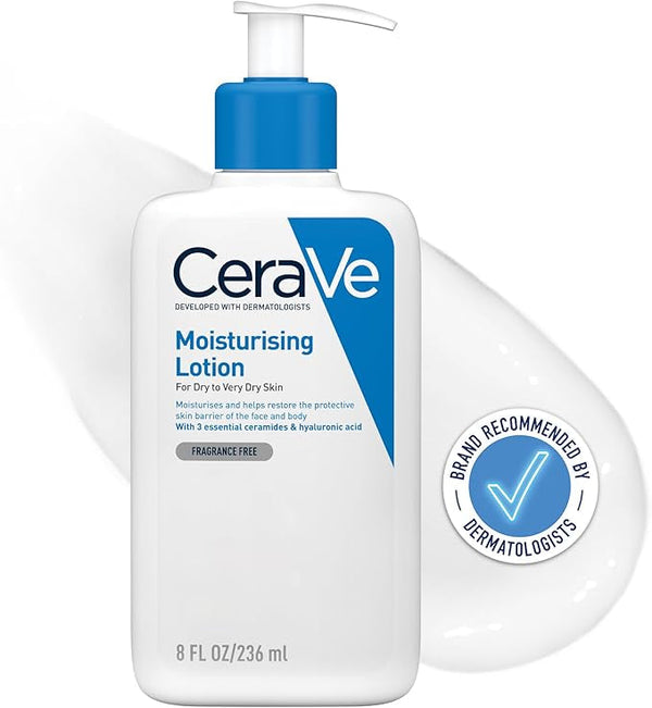 CeraVe Moisturizing Lotion | 24H Body and Face Moisturizer for Normal to Dry Skin with Hyaluronic Acid and Ceramides| 8Oz, 236 ML
