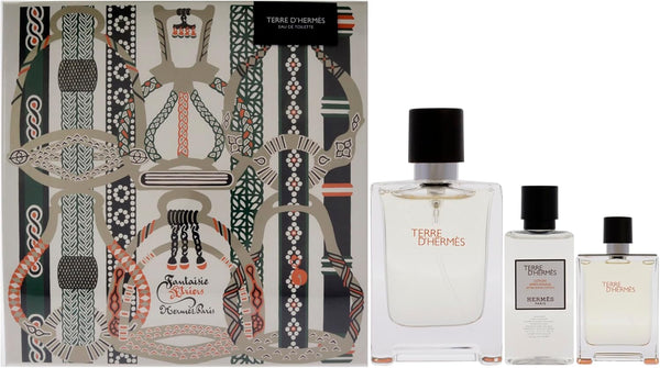 Hermes 3-Piece Terre d’Hermes Intense Vetiver Gift Set for Men, 100ml EDT, 12.5ml EDT Mini, 40ml After Shave Balm