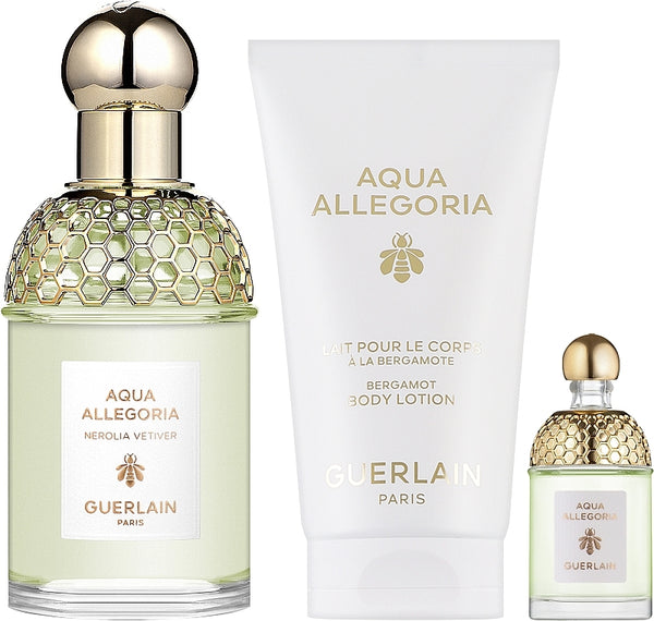GUERLAIN AQUA  ALLEGORIA NEROLIA VETIVER 75ML + 75ML BODY LOTION + 7.5ML MINI  SET