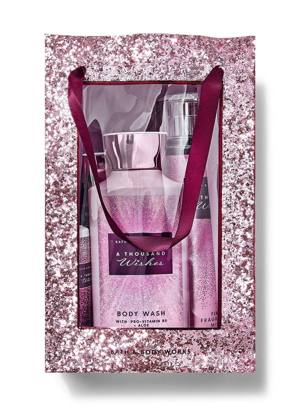 Bath & Body Works 3-Piece A Thousand Wishes Set for Women, A Thousand Wishes 8oz Fragrance Mist, 10oz Shower Gel, 8oz Body Lotion