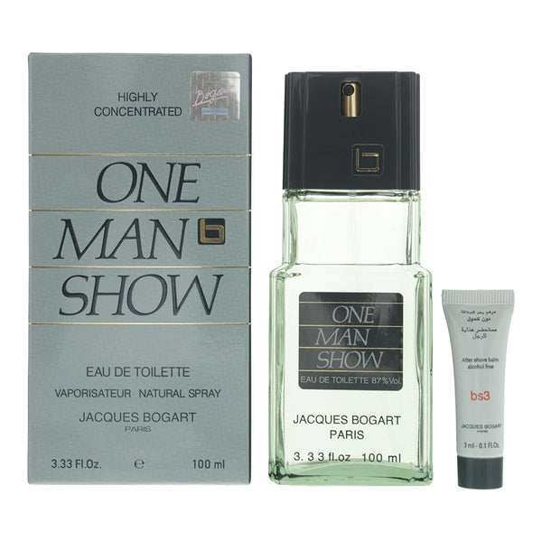 Jacques Bogart 2-Piece One Man Show Gift Set for Men, 100ml EDT, 3ml After Shave Balm