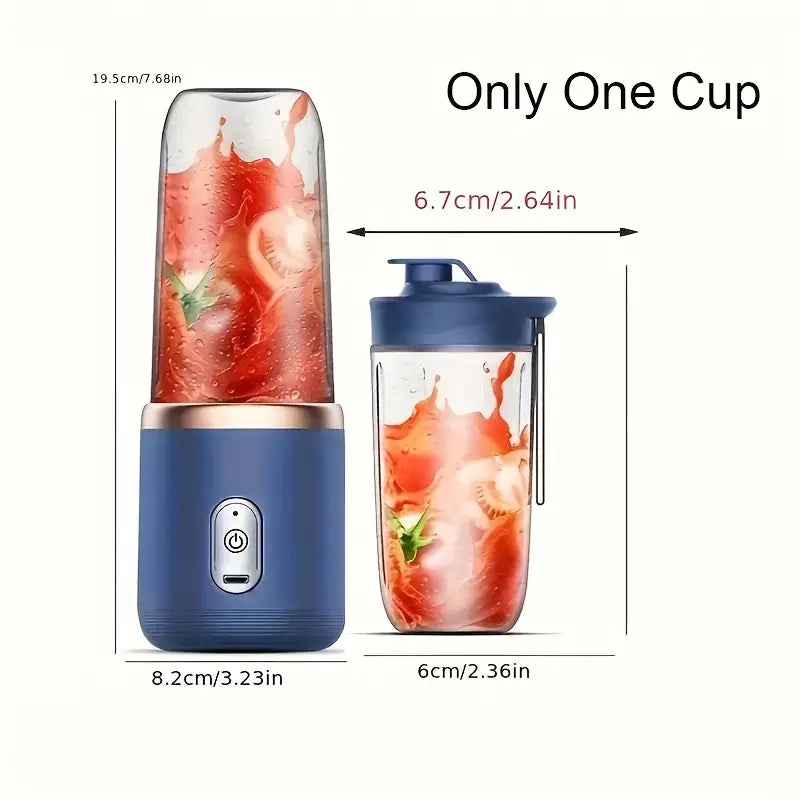 New Portable Juicer With 1 Cup, USB Rechargeable Mini Blender Fresh Juicing Cup