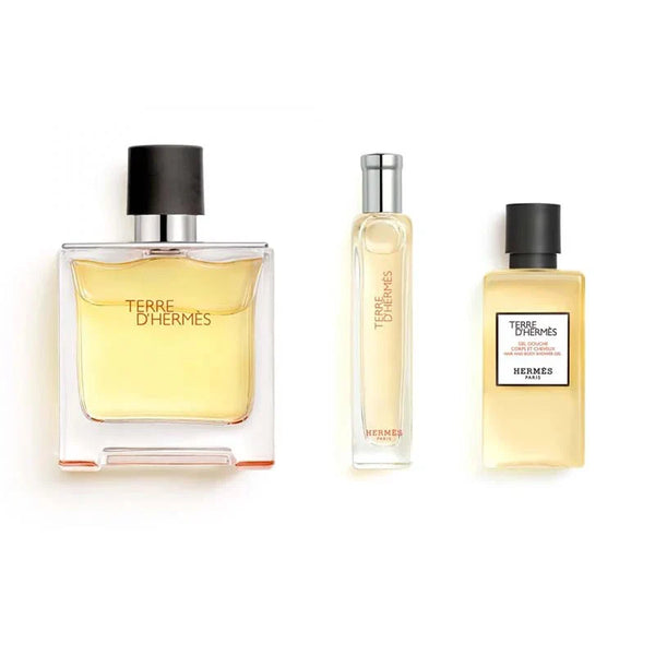 HERMES TERRE D'HERMES SET PURE PARFUM 75 ML +15 ML+S/G 40 ML
