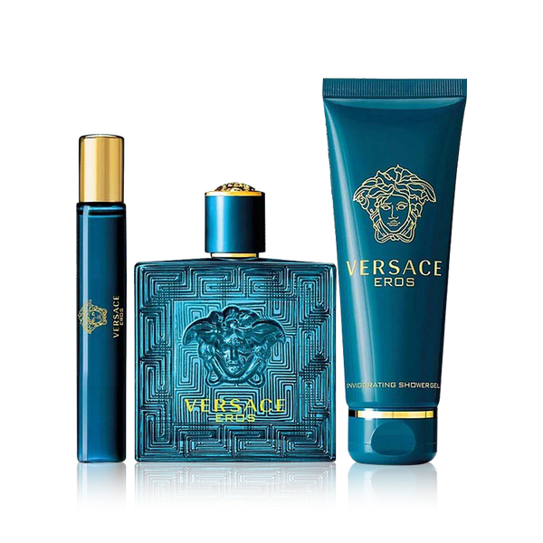 Versace Eros M EDT 100 Ml +Shower Gel 150 Ml +Miniature 10 Ml Set