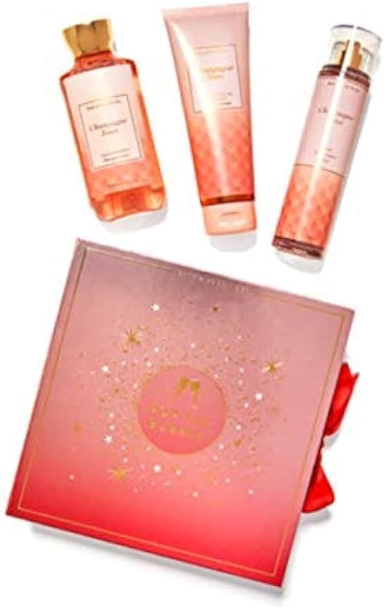 Bath & Body Works Champagne Toast Pop The Bubbly Box Set Body Cream & Fine Fragrance Body Mist & Shower Gel for Women