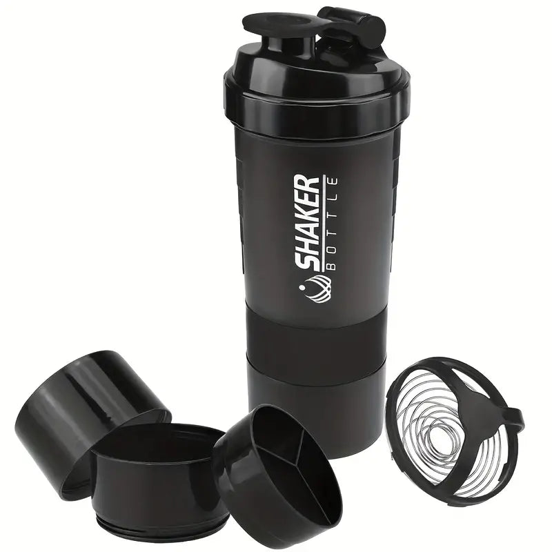 1pc, Shaker Bottle With Power Container, 2 Tiers Protein Shakes