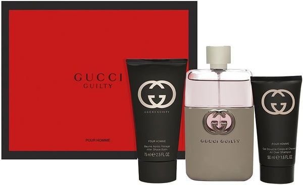 Gucci 3-Piece Made to Measure Gift Set for Men, 90ml EDT, 75ml Aftershave Balm, 50ml Shower Gel