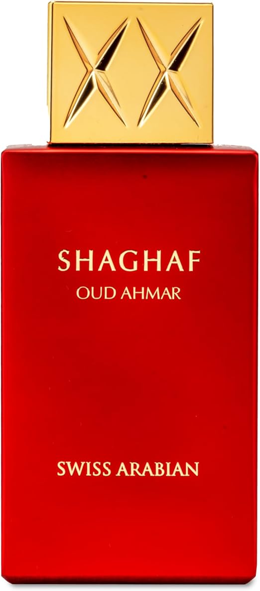 Swiss Arabian Shaghaf Oud Ahmar Eau de Parfum, 75ml, Premium Quality Perfume, Women and Men’s Fragrance, fruity, floral, amber Luxurious Blend Perfumes for Men and Women