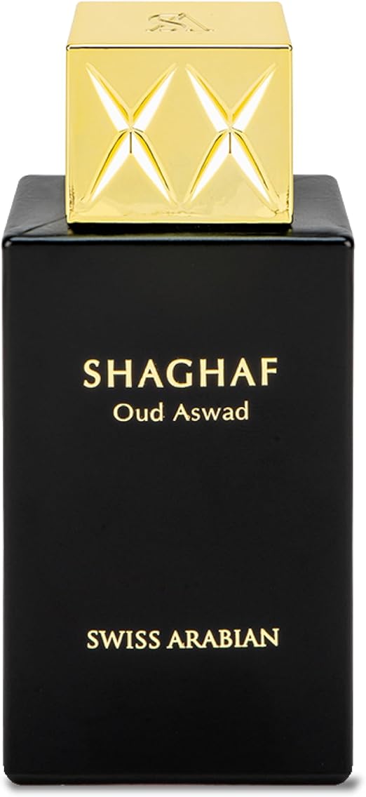 Swiss Arabian Shaghaf Oud Aswad Eau de Parfum, 75ml, Premium Quality Perfume, Women and Men’s Fragrance, Oriental, Woody Luxurious Blend Perfumes for Men and Women