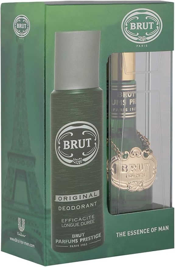 Brut Plexi 100ml EDT + Gold Deodorant Spray 200ml for Men