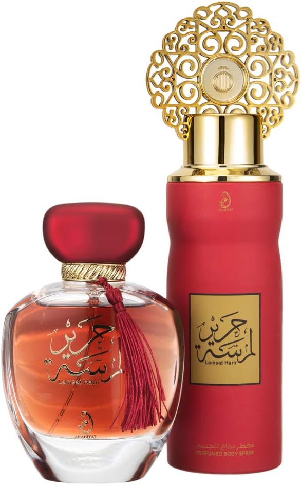 Arabiyat 2-Piece Lamsat Al Hareer Perfume Gift Set Unisex, 100ml EDP, 200ml Deodorant