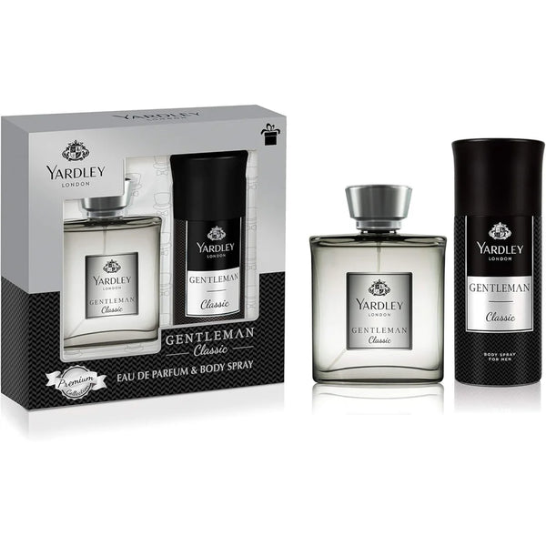 Yardley London 2-Piece Gentleman Classic Set for Men, 100ml EDT, 150ml Body Spray