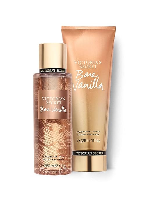 Victoria's Secret 2-Piece Set Unisex Victoria's Secret Bare Body Lotion 8oz, Victoria's Secret Notes of Whipped Vanilla and Soft Cashmere 8.4oz Body Mist